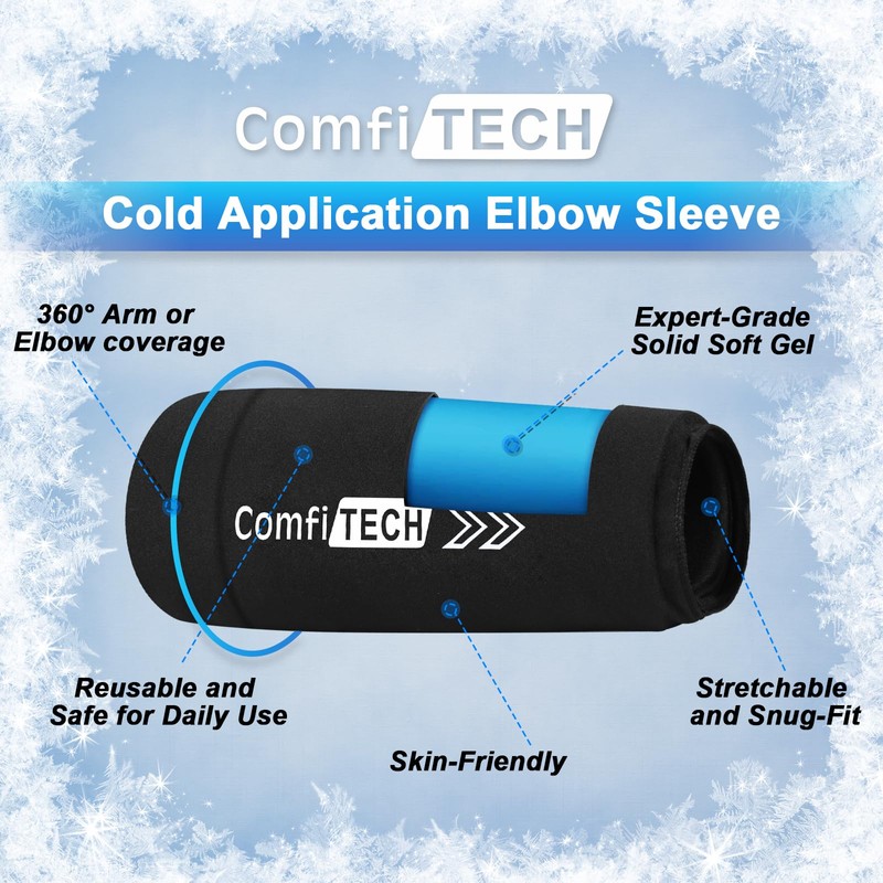 ComfiTECH Elbow Ice Pack Wrap and Tennis Golfers Sleeve for