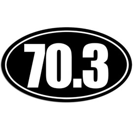 BLACK Oval 70.3 Half Triathlon (tri) Sticker