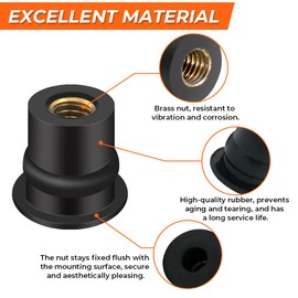 Alpha Rider M6 Universal Motorcycle Rubber Nut with Internal Thread, 6 mm Rubber Trim & Windscreen Bolt Screw Kit 1/2 Inch Bolts Pack of 10