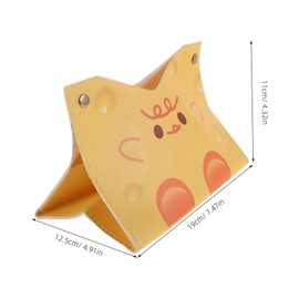 MAGICLULU Cute Rectangular Pu Leather Tissue Box Holder Stylish Organizer for Bathroom Kitchen and Living Room Generous Storage for Easy Access to Tissues Decor Cheese Yellow