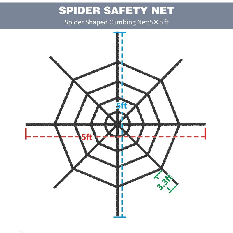 Tongmo Climbing Cargo Net, 5×5ft Spider Climbing Net for Kids,
