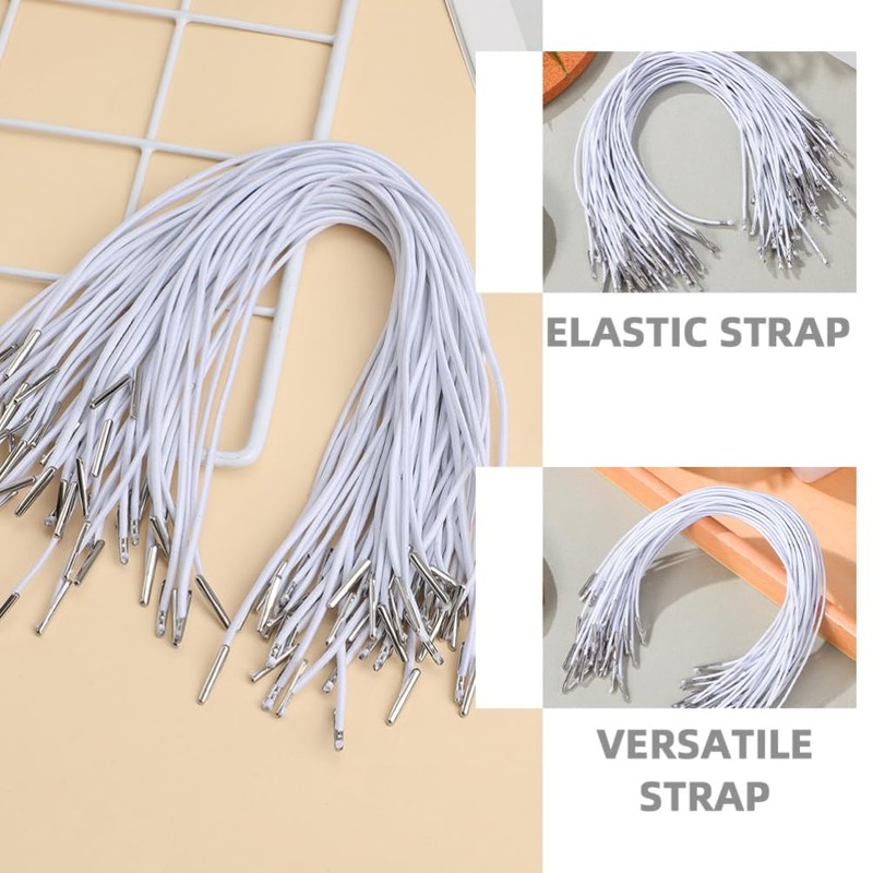 Operitacx 150Pcs Elastic Barbed Cords with Metal Ends, Stretch Loop