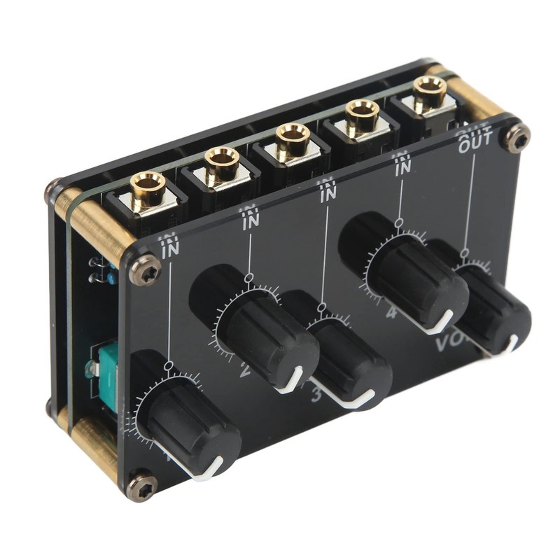 Mini Portable Passive Stereo Audio Mixer 4 Channel Sound Board