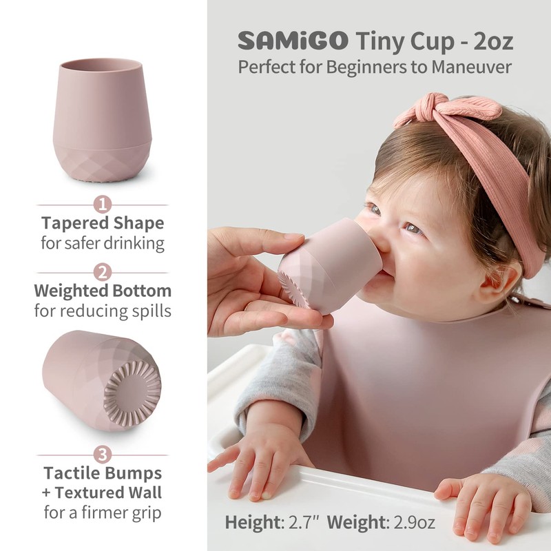SAMiGO Silicone Baby Utensils - Self Feeding Spoons and Tiny