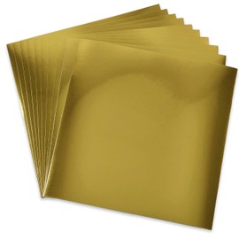 Coolprints Cartulina Metalica Tipo Espejo Metalizada Premium 230gr 30cm x 30cm 10 Piezas (Dorado)