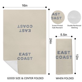 Kemingni Coastal Dish Kitchen Towels, East Coast Coastal Decorative Hand Towels for Bathroom, Beach Bathroom Decor, Coastal Kitchen Decor, Coastal Granddaughter Bathroom Decor, 16x24 Inches