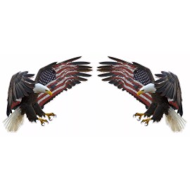 American UV Laminated American Eagle American Flag X Large Pair Decal