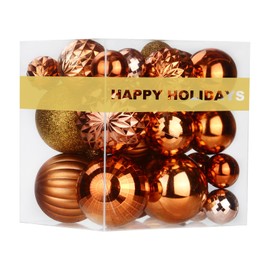 Bronze Christmas Ornaments - Christmas Tree Decorations Balls Ornaments Shatterproof Hanging Shiny Balls for Christmas Wreath Garland Holiday Decor Set of 36pcs, Multi-Sizes(1.6",2.5",3.2")