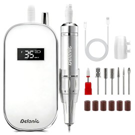 Delanie Nail Drill 35000 RPM, Portable E-File Fast Removal for Acrylics, Gel Extensions & Dip Powder, Electric Nail File for Home User, Beginner, Mobile Nail Tech & Salon, Manicure Pedicure Tool