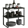 Spice Rack Set of 2 Bamboo and Metal Kitchen Organiser