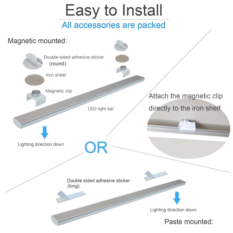 IKSACE Plug in Under Cabinet Lighting, 17 inch Touch Dimmable