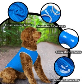 UNIPUP 2 Pack Cooling Shirts for Dogs, Breathable Lightweight Dog Shirts for Large Dogs Boy, Sleeveless Sun Protection Shirts for Dog&Cat Puppy Vest Pet Apparel