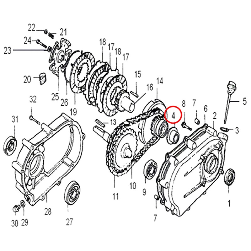 Wiltec Replacement Part for Oil Bath Coupling Petrol Engines with