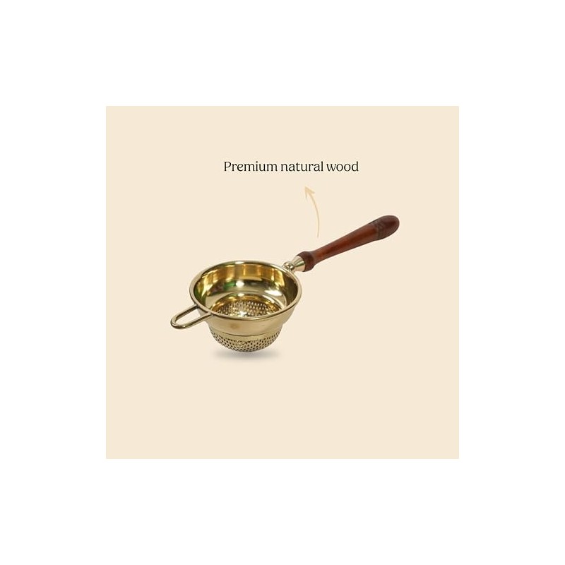 Yuktha Eternals | Medium Brass Strainer | Ideal for 2