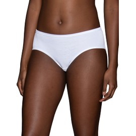 Vanity Fair Women's Illumination Hipster Panties, Silky Stretch & Satin Trim, Star White, 7