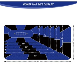 nuveti 71 x 35/47 x 24/94 x 47 Foldable Texas Poker Card Tabletop Layout Portable Anti-Slip Rubber Board Game Mat with Cup Holders and Carrying Bag Grade Mat