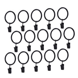 GRIRIW 40pcs Curtain Rings with Clips Drapery Rings for Easy Installation for Roman Rods and Various Curtains Wire Inner