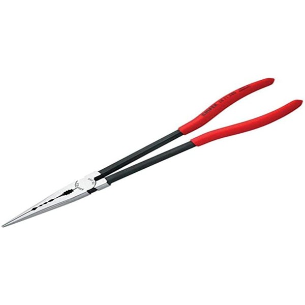 Knipex Long Reach Needle Nose Pliers with transverse profiles black