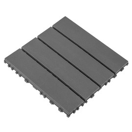 WONSHREE 12”x12” Plastic Interlocking Deck Tiles, 44 Pack Waterproof Patio Flooring PP Pavers, Outdoor Snap Together Floor Tiles for Backyard, Balcony, Poolside, Garden, All-Weather Use, Gray