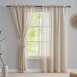 Home Brilliant Light Grey Net Curtains for Window 45 Drop, Short Woven Voile Curtains for Bedroom, Sheer Curtains for Kitchens, 54 x 45 Inch, 114 CM Drop, Light Grey