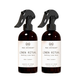 Muse Apothecary Muse Apothecary Linen Ritual - Aromatic, Soothing, and Relaxing Linen Mist, Laundry and Fabric Spray - Infused with Natural Aromatherapy Essential Oils - 4 oz, Amber Cashmere, 2 Pack