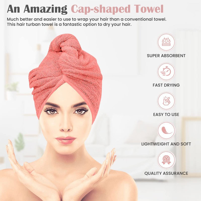 Glamza Microfibre Hair Towel Wrap Super Absorbing Twist Turban Hair