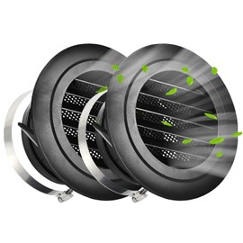 Soffit Vents 4 Inch, Round Exhaust Air Vent Cover with Built-in Fly Screen for Bathroom Kithchen Office Home, Black 2P 100mm