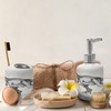 Lunarable Modern Soap Dispenser and Toothbrush Holder Set, Dinosaur Sketch