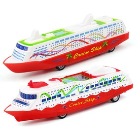 Toyvian Cruise Ship Toy 5 Pieces Cruise Ship Boat Pull-Back Boat Toy Ocean Liner, Cruise Ship Steam Ship Toy, Desktop Ornament (Random) Cruise Ship Children