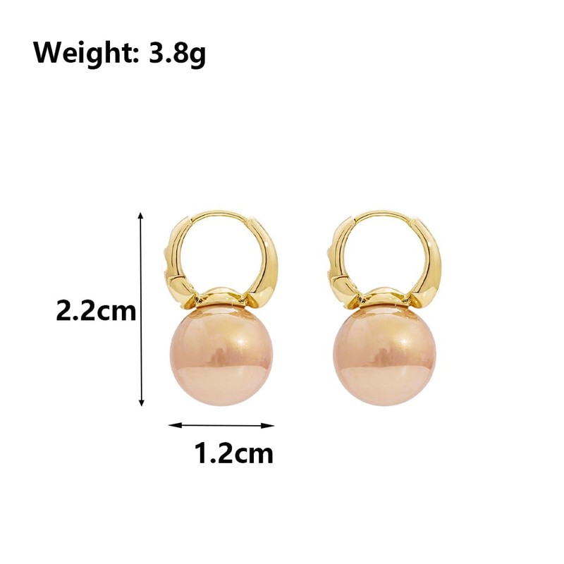 Pearl Drop Statement Earring for Women,14K Gold Small Pearl Huggie