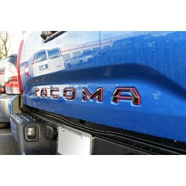 auto pro Tailgate 3D Raised Double layer Letters for Toyota Tacoma 2016-2019 Red Black