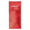 30 Cutlery Bags with Napkin Red Marbled 20 cm