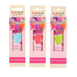 FunCakes - High-Quality Food Colouring - Set of 3 (90 g) - Poppy Red, Baby Blue, Lime Green