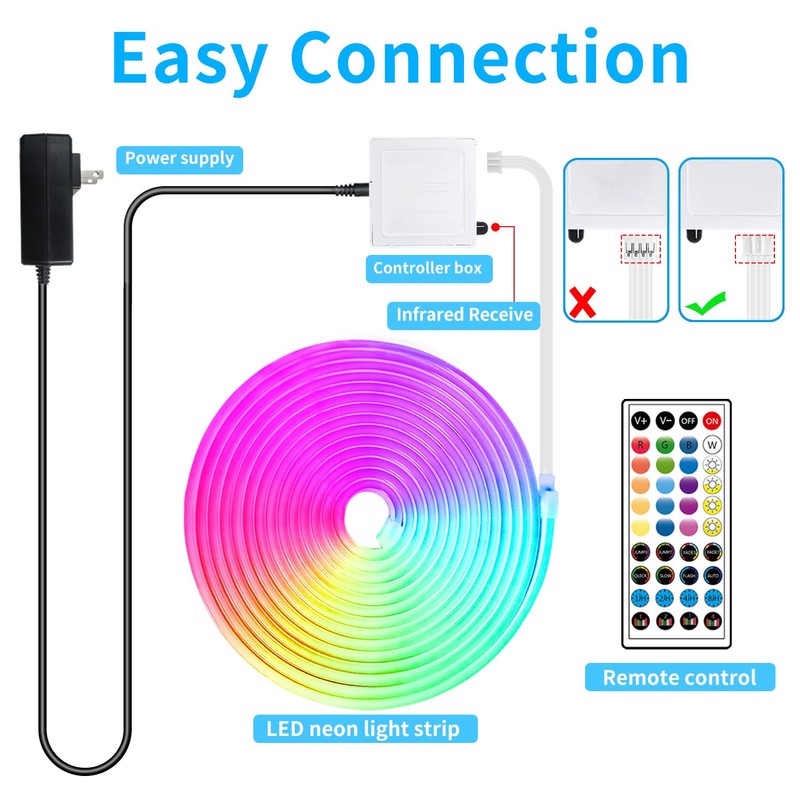 50ft Led Neon Rope Lights,Control with App/Remote,Flexible Led Rope Lights