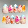 30pcs French Tip Press on Nails Medium Almond Fake Nails