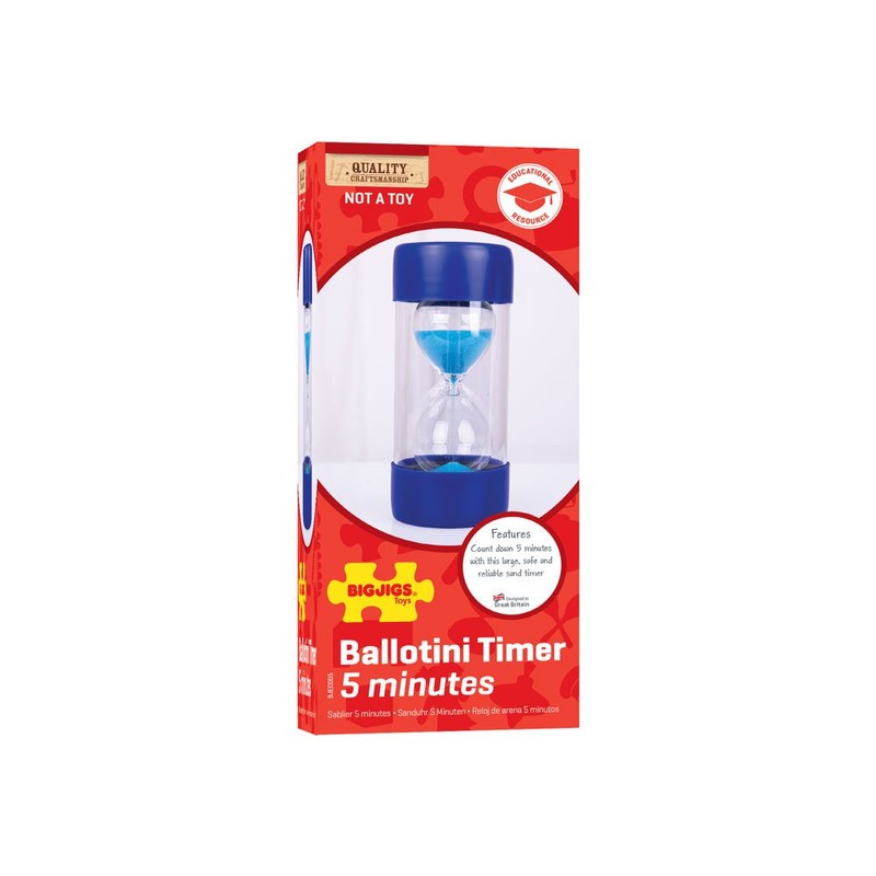 Bigjigs Toys 5 Minute Durable Ballotini Sand Timer Ideal for
