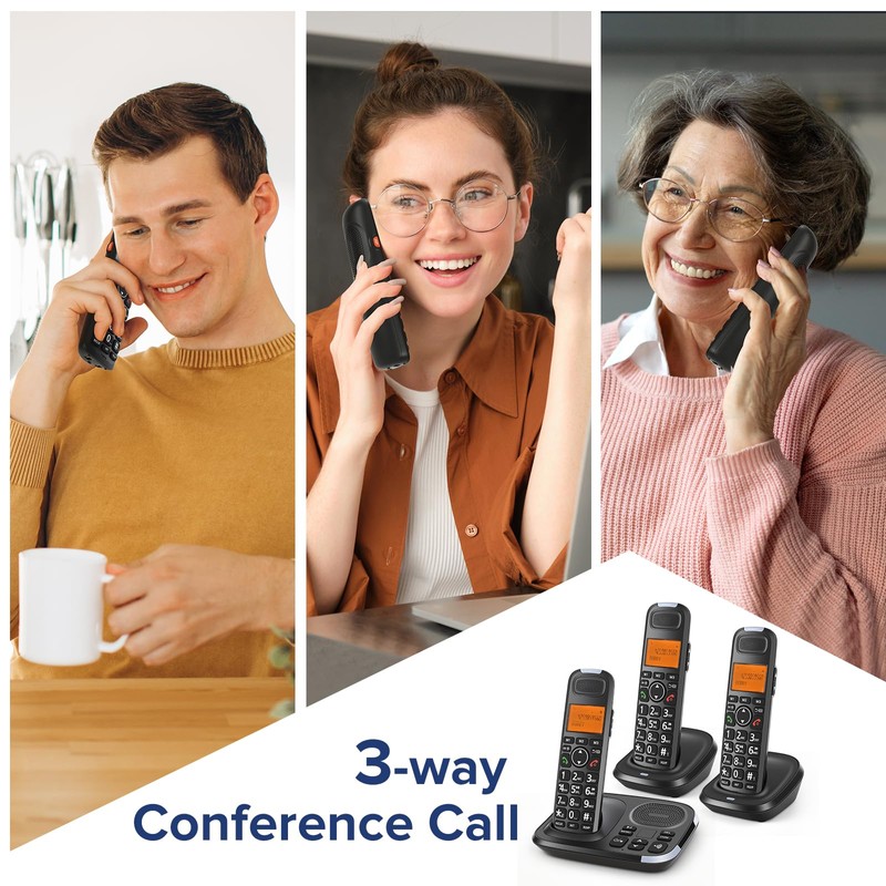 ORNIN D1015 DECT 6.0 Expandable Cordless Phone System with Answering