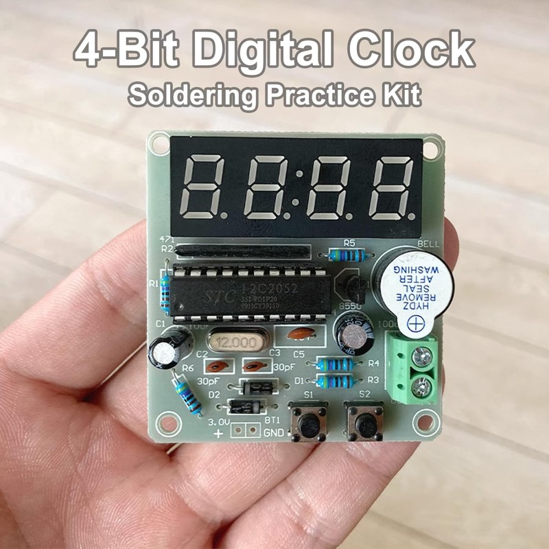 ISolderStore Soldering Practice Kit 4-bit Clock Kit Electronics Kit DIY
