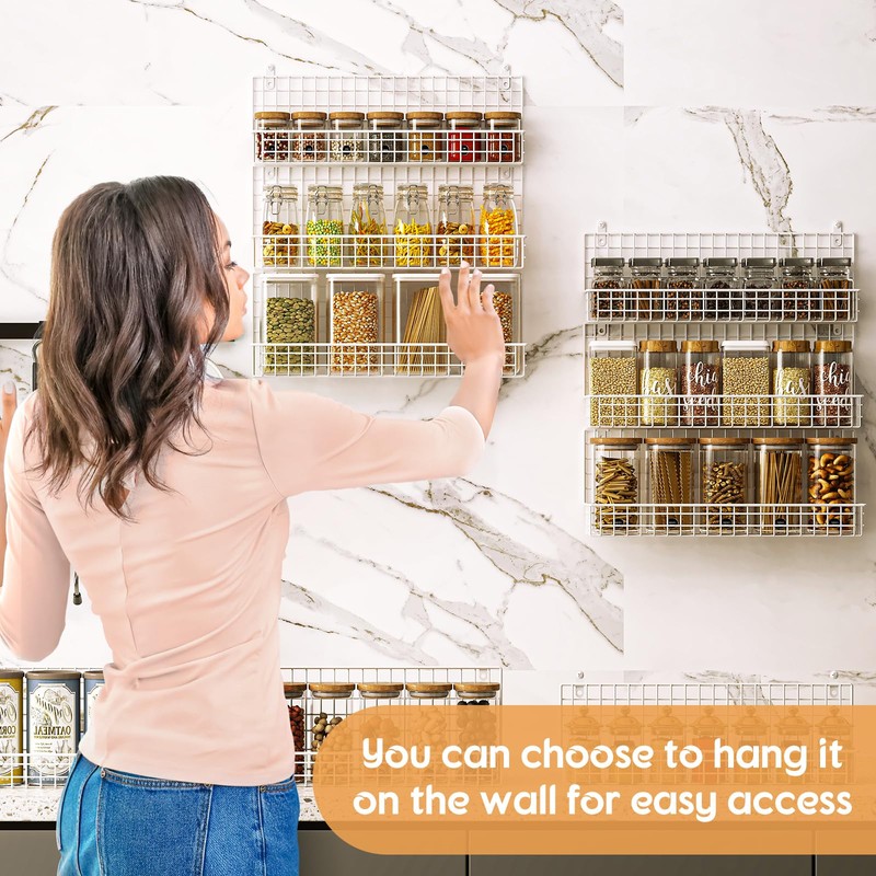 JKsmart 9-Tier Spice Rack Organizer with Door Hook, Wall Mount,