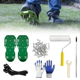 4 PCS 9 Inch Spiked Roller for self Leveling，self Leveling Concrete,Spike Shoes for Epoxy Flooring, Spike Roller for Self Leveling Cement,Epoxy Tools