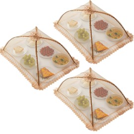 3-Pack 28"x20" - Extra Large Food Covers for Outside, Pop-Up Food Nets & Tents for Outdoors | Bug Proof Reusable Covers for Parties, Picnics, BBQs, Camping Essentials (Collapsible)