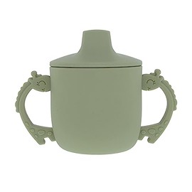 Nuby Animal Friends Silicone Sippy Cup - Toddler Cup with Two Handles - 6+ Months - Green Giraffe