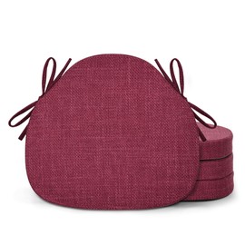 Shinnwa Dining Room Chair Cushions Set of 4 Windsor Seat Cushions for Dining Chairs High-Resilience Chair Pads for Kitchen Chairs with Ties & Textured Cover, 4 Pack, 17 x 15.5 x 2 Inches