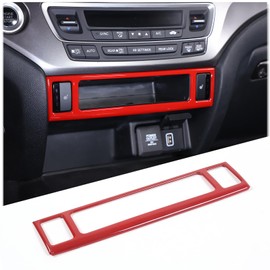 HIRUFAIT Car Center Console Seat Heating Button Frame Cover Trim for Honda Pilot 2016-2022/ Ridgeline 2017-2023/ Passport 2019-2023 Interior Decorative Accessories ABS Material (Sport Red)