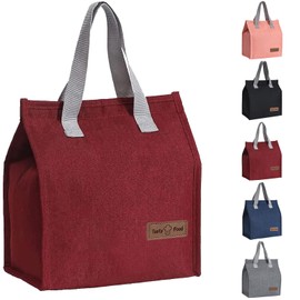 Lunch Bags for Women Men, Reusable Insulated Leakproof Lunch Box Bag for Adult Kids, Small Cooler Bag for Work School Picnic Travel (Red)