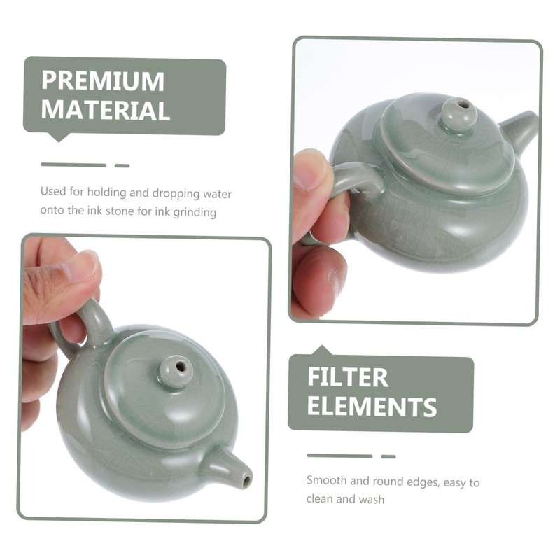 DOITOOL 1Pc Ceramic Calligraphy Water Dropper Tea Pot Shape Ink