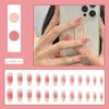 NIUANIUA Nail Tip, Short Trapezoid False Nails, Cute, Round Tip,