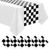 DEMIUKO 6PCS Checkered Table Runner Black White Party Table Decor
