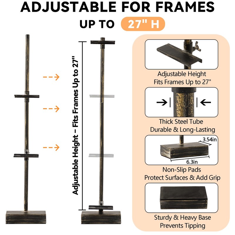 Heavy Duty Tabletop Picture Frame Stand Adjustable Metal Easel Display
