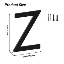 4 Inch House Numbers and Metal Letters for Outdoor Signs, House Numbers for Outside, Aluminum Address Letters and Numbers for Door, Mailbox, Garden, Perfect for Home or Office (Letter Z)